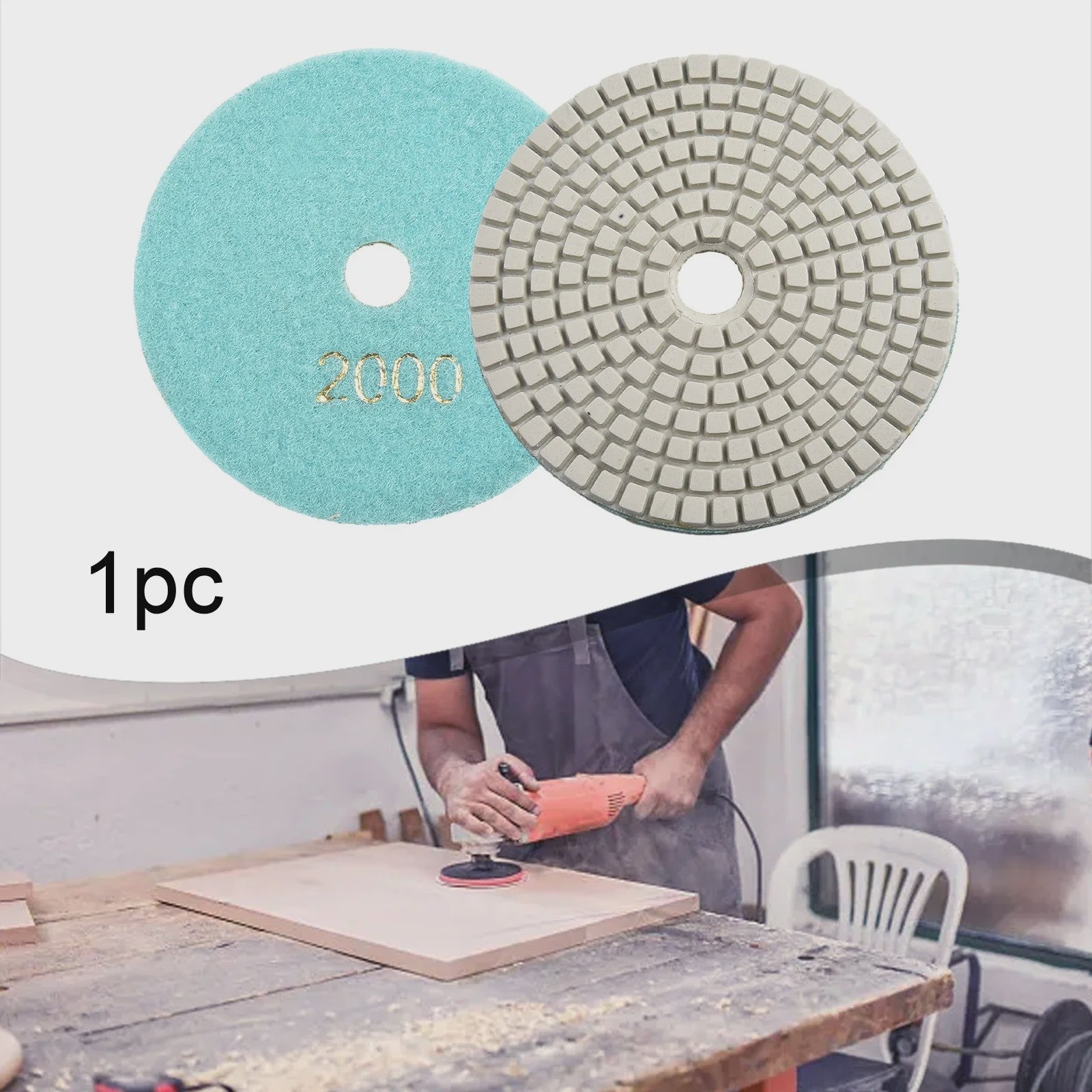 4-Inch Diamant Polijstschijven Set (30-10000 Grit) voor Nat/Droog Gebruik - Steen, Beton, Marmer