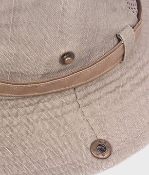 Ademende Outdoor Bucket Hat voor Heren - Zomerse Panama Cap met Mesh voor Vissen, Wandelen & Strand
