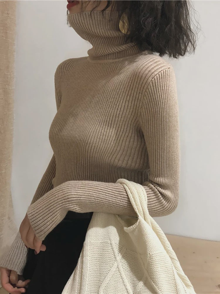 Dames Gebreide Turtleneck Trui - Slim Fit Koreaans Stijl | Herfst & Winter Collectie