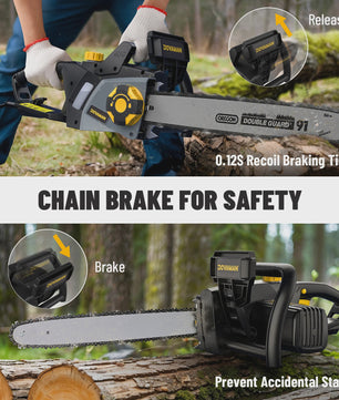DOVAMAN Elektrische Kettingzaag 2400W - 40cm Oregon Bar, Snoerloos Spannen & Automatische Smering