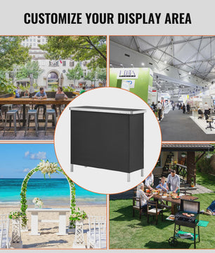 Klapbare Bar Tafel - Draagbare Promotietafel met Opbergplank en Hoes voor Evenementen & Feesten