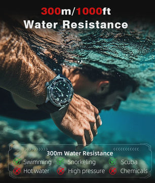NORTH EDGE TRITON Heren Duikhorloge - Solar Powered, 300M Waterdicht, RVS