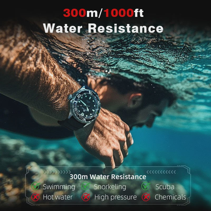 NORTH EDGE TRITON Heren Duikhorloge - Solar Powered, 300M Waterdicht, RVS