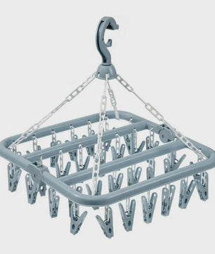 Praktisch Kledingdroogrek met 32 Clips - Opvouwbaar Wasrek voor Sokken, Ondergoed en Kleinere Was