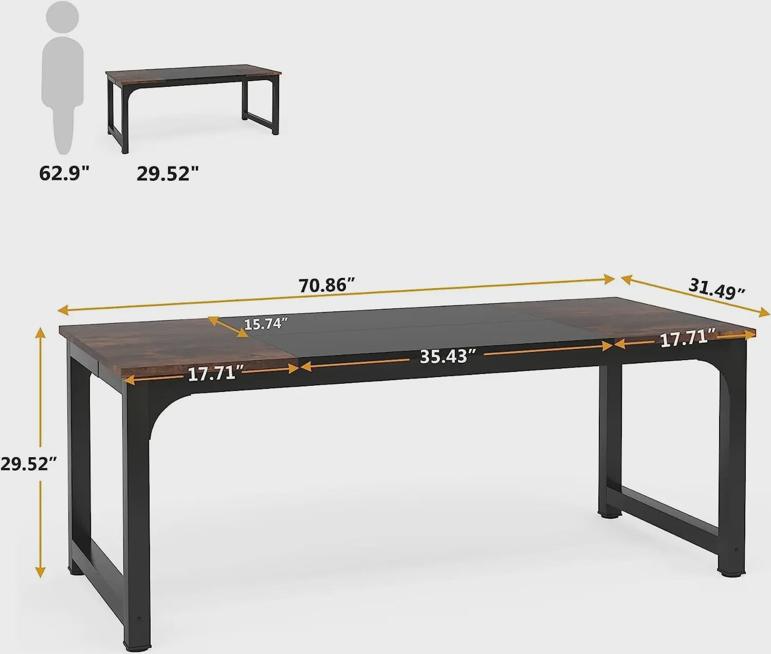 Moderne Bureau Tafel voor Thuiswerk of Kantoor - Ruim Werkstation