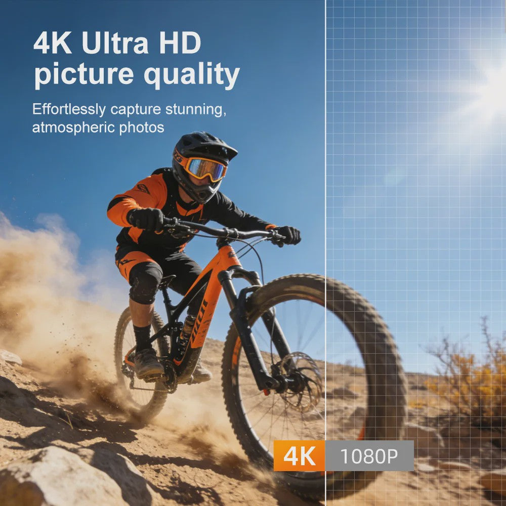 Ourlife 4K Pocket Action Camera met 330° Draaibare Lens, Touchscreen en Gezichtsherkenning - Ideaal voor Vlogs