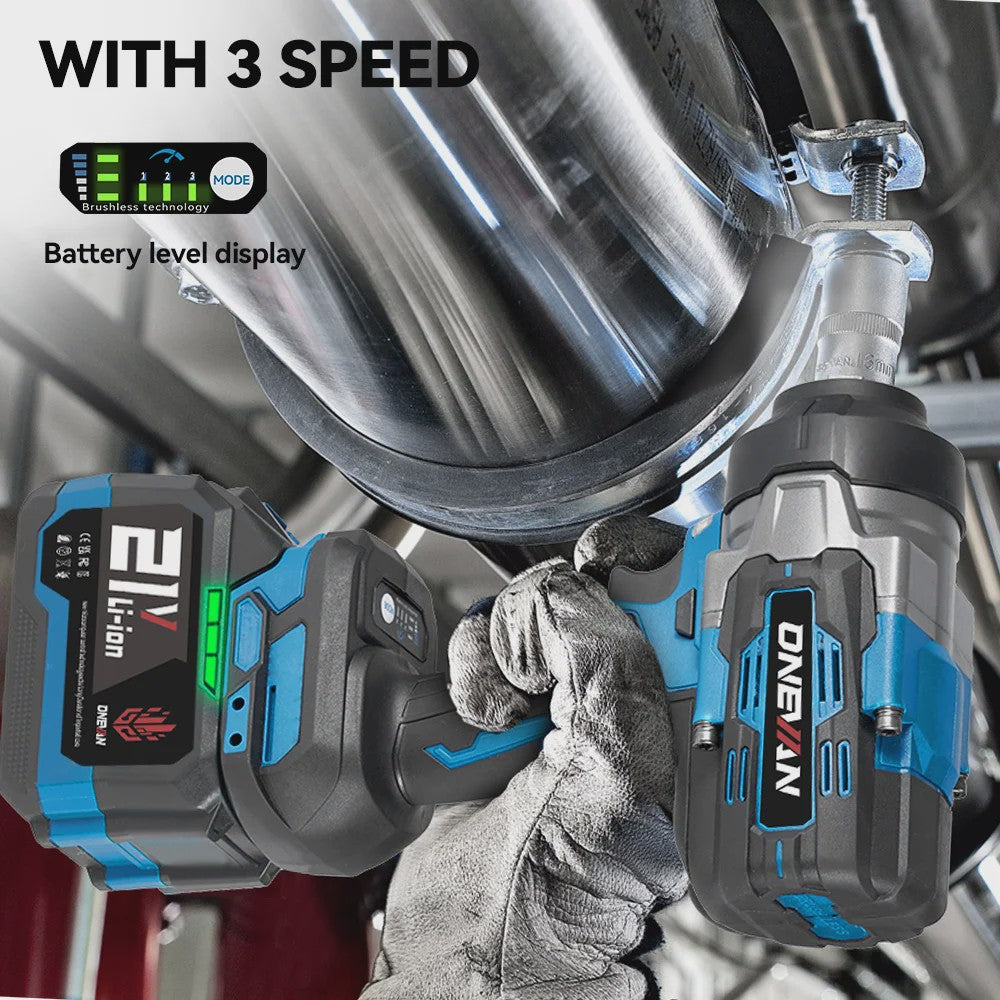 ONEVAN Accu Slagmoersleutel 2800 Nm Borstelloos - 5 Snelheden - Makita 18V Compatibel