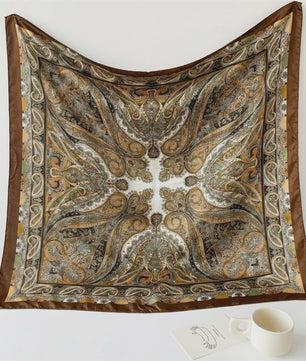 Luxe Zijden Vierkante Sjaal 90x90cm - Stijlvol Foulard voor Dames