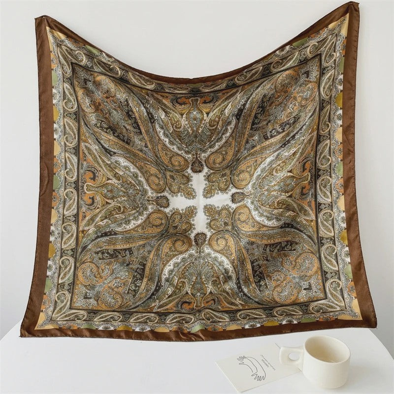 Luxe Zijden Vierkante Sjaal 90x90cm - Stijlvol Foulard voor Dames