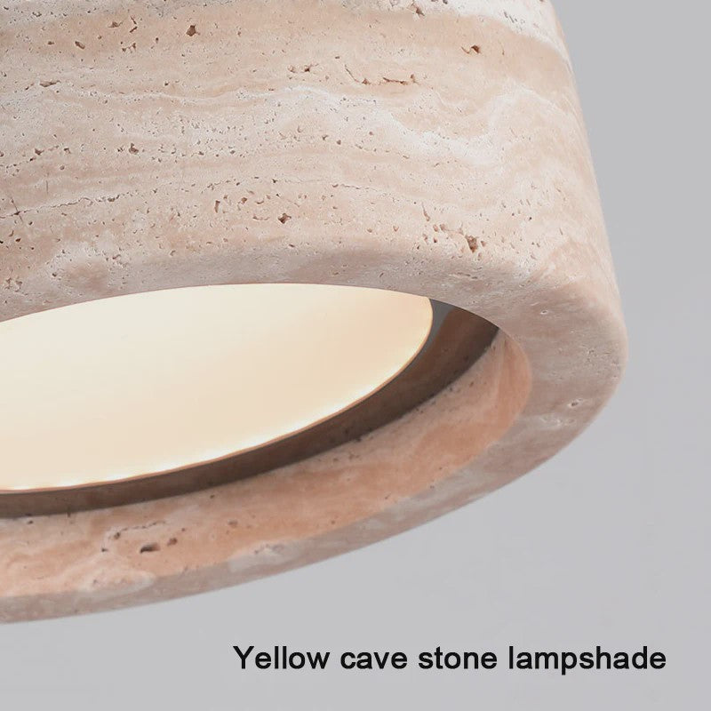 Vintage Travertin Hanglamp LED - Wabi Sabi Stijl voor Slaapkamer & Restaurant