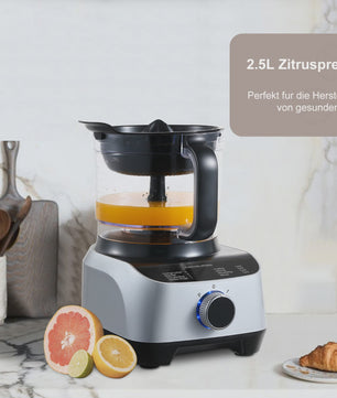 Krachtige Keukenmachine 1300W met 3.5L Kom, Deegkneedfunctie, Citruspers en 11-delige Accessoireset