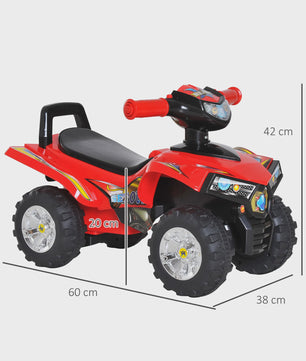 Kinder Loopquad met Licht & Geluid - Rood/Zwart (12-36 mnd)