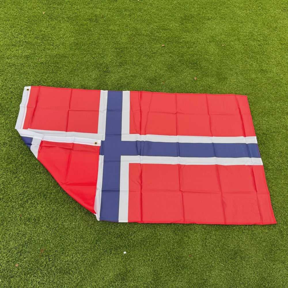 Noorse Vlag 150x90cm - Duurzaam Polyester, Dubbel Gestikt
