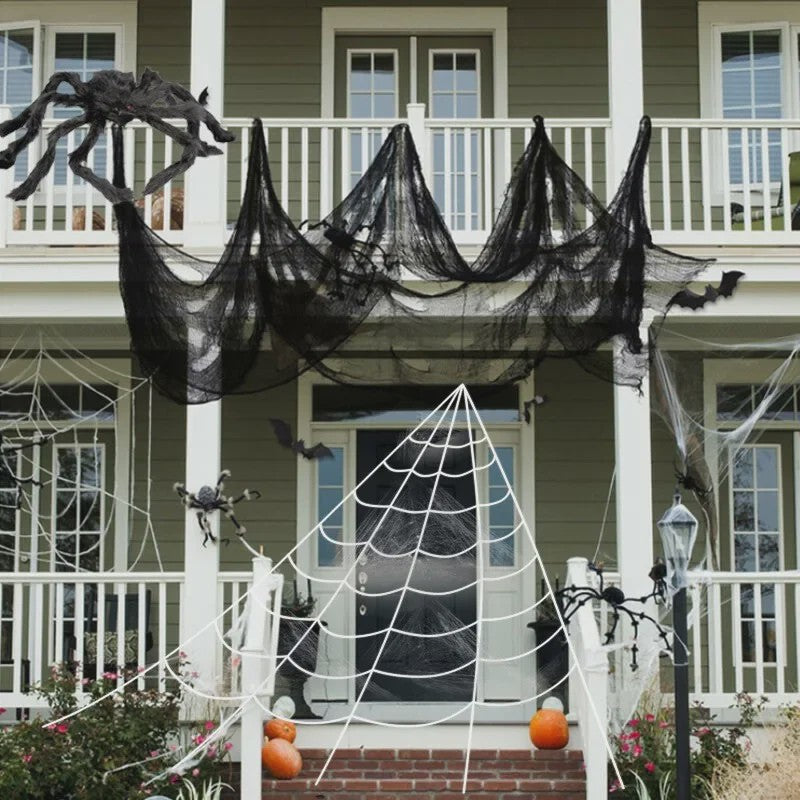 Zwarte Creepy Cloths voor Halloween Decoratie - 76x198cm Spookachtige Gaasdoeken