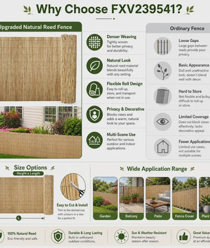 Natuurlijke Rietenschutting 100x1000cm - Privacy & Decoratie voor Tuin en Balkon