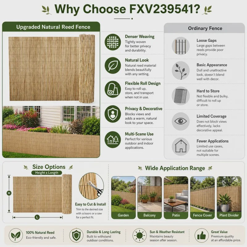 Natuurlijke Rietenschutting 100x1000cm - Privacy & Decoratie voor Tuin en Balkon
