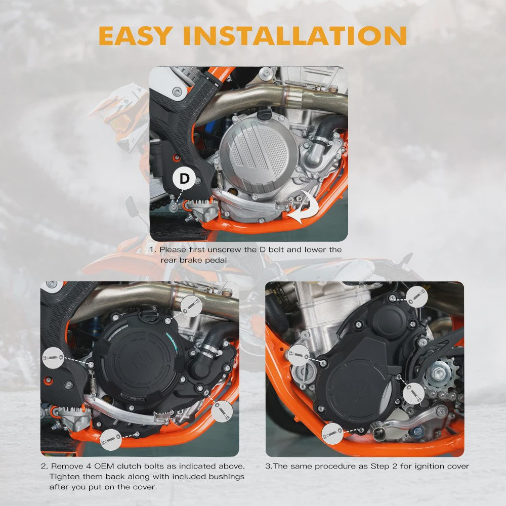 Crankcase & Koppeling Beschermer voor KTM EXC 250F/350F, Husqvarna FE 250/350 (2017-2023) & GasGas EC250F/ECF 350 (2021-2023)