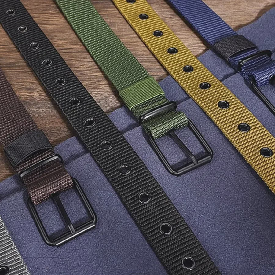 Stijlvolle Heren & Dames Canvas Riem met Pin Gesp - Duurzaam en Trendy voor Outdoor & Jeans