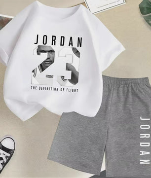 Kinder T-shirt en Short Set - Zomer Sportieve Mode met Grafische Print