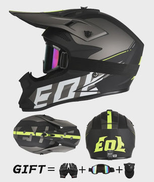 Off Road Motorcross Helm met Vizier & Goggles - Veilig & Comfortabel