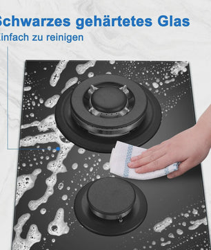 TopStrong 2-pits Gaskookplaat met Keramisch Glas - Aardgas & Propaan
