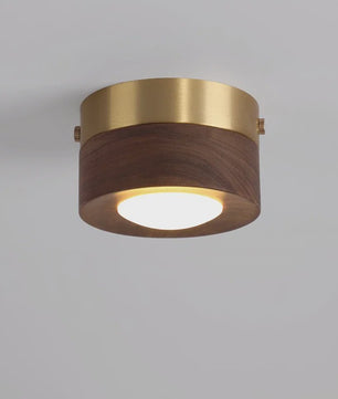 Moderne Houten Plafondlamp met LED - Essenhout & Walnoot - Sfeervolle Verlichting voor Hal, Woonkamer, Portiek