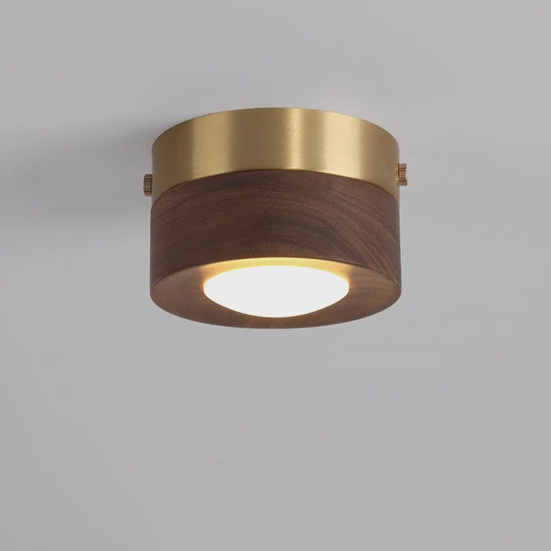 Moderne Houten Plafondlamp met LED - Essenhout & Walnoot - Sfeervolle Verlichting voor Hal, Woonkamer, Portiek