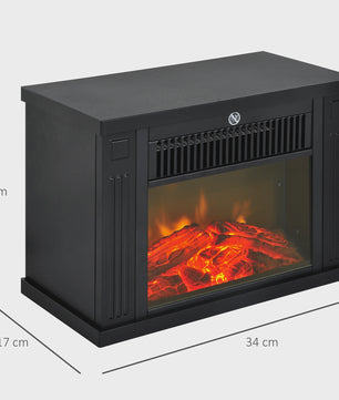 HOMCOM Elektrische Sfeerhaard met Vlammeneffect - Zwart, 600W