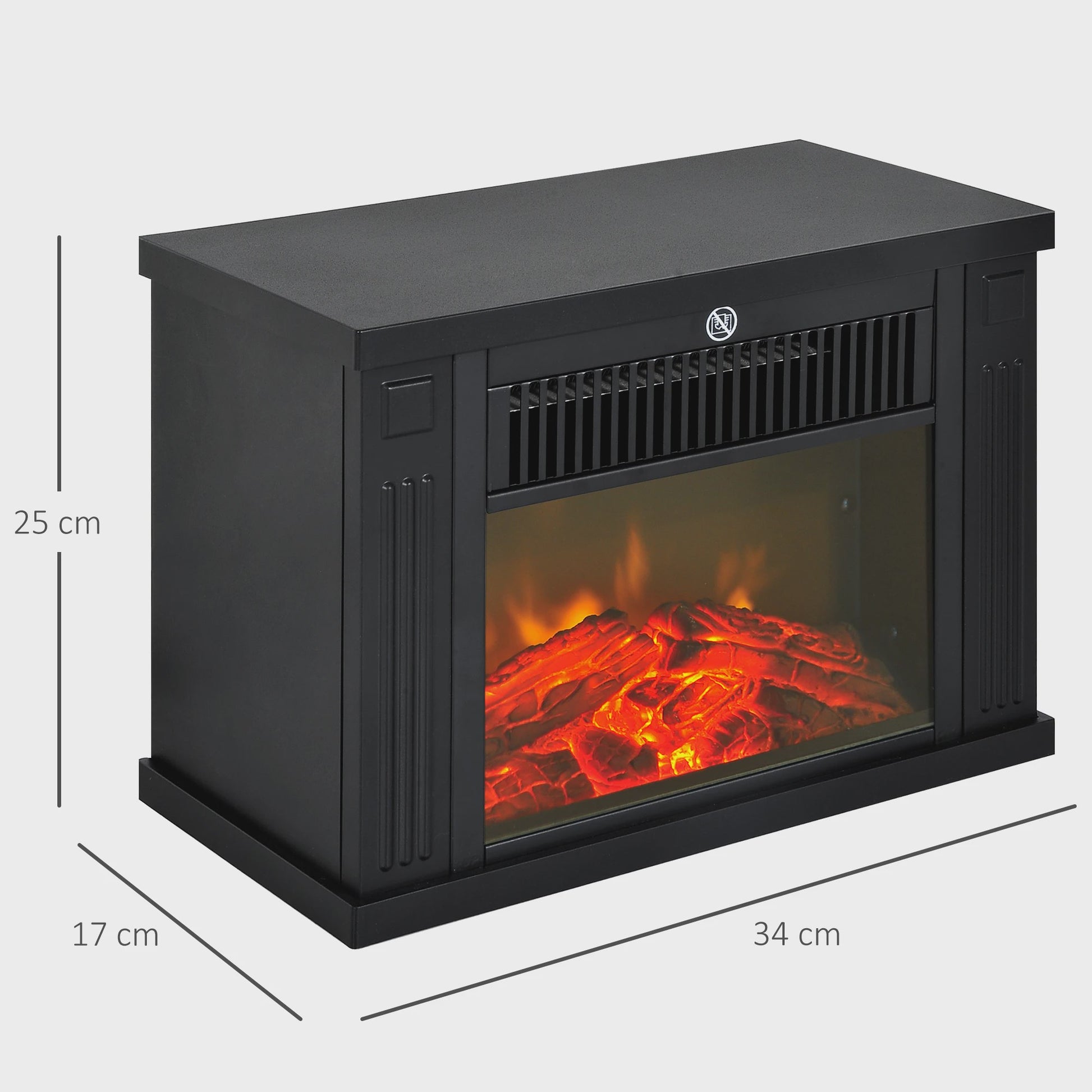 HOMCOM Elektrische Sfeerhaard met Vlammeneffect - Zwart, 600W