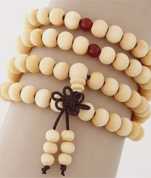 Natuurlijke Sandelhout Gebedskralen Armband - 108 Kralen voor Meditatie & Mannen/Vrouwen
