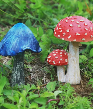 Set van Decoratieve Paddenstoelen Beeldjes - Hars Tuindecoratie Ornamenten