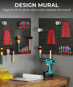 4-delige Metalen Pegboard Organizer Set met Haken en Beugels voor Gereedschap