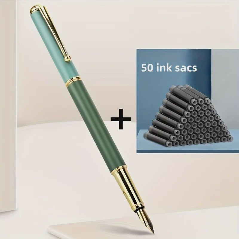 Giorgio Morandi Vulpen Set: Luxe Kantoor & Schrijfwaren met 50 Inktpatronen, 0.5mm Punt