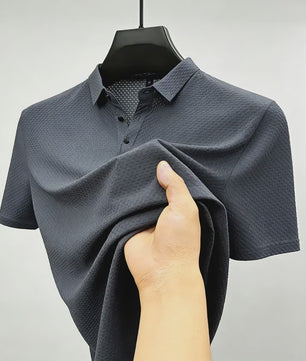 Heren Poloshirt met Wafelstructuur - Korte Mouw, Zachte & Ademende Stof