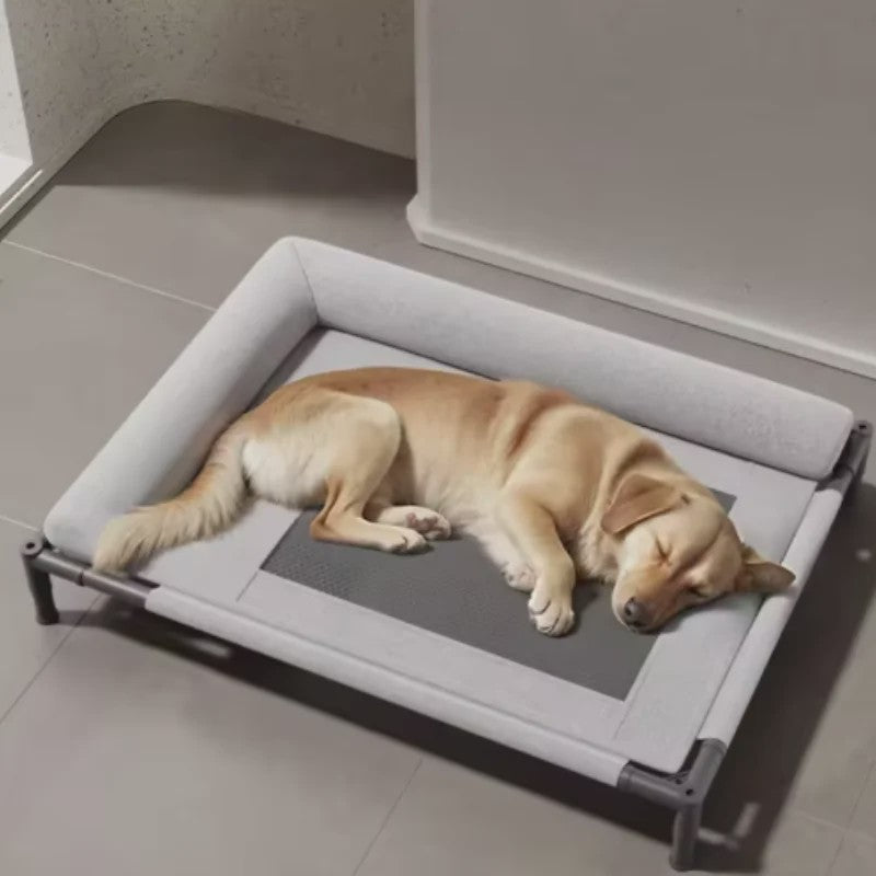 Verkoelend Hondenhok Bed met Kussen, Ademend Mesh, Wasbaar - Ideaal voor Binnen, Buiten, Camping & Patio