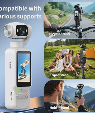 Compacte 4K Action Camera met 180° Roteerbare Lens - Ideaal voor Vlogs, YouTube & TikTok