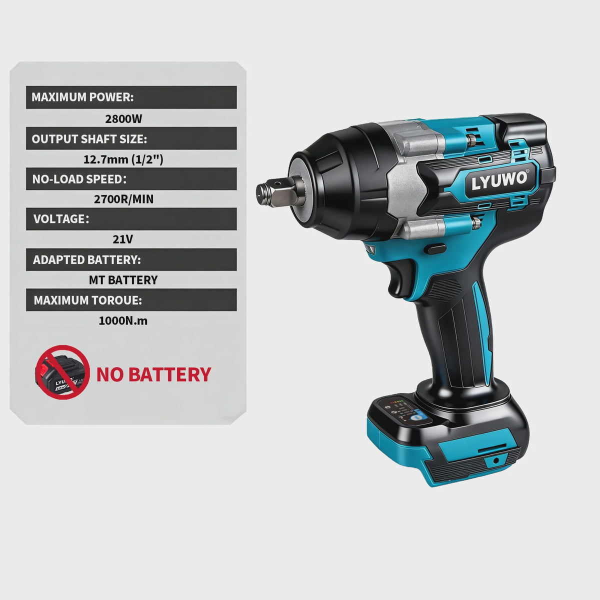 Krachtige Accu Slagmoersleutel 1000Nm Brushless - Compatibel met Makita 18V Batterijen