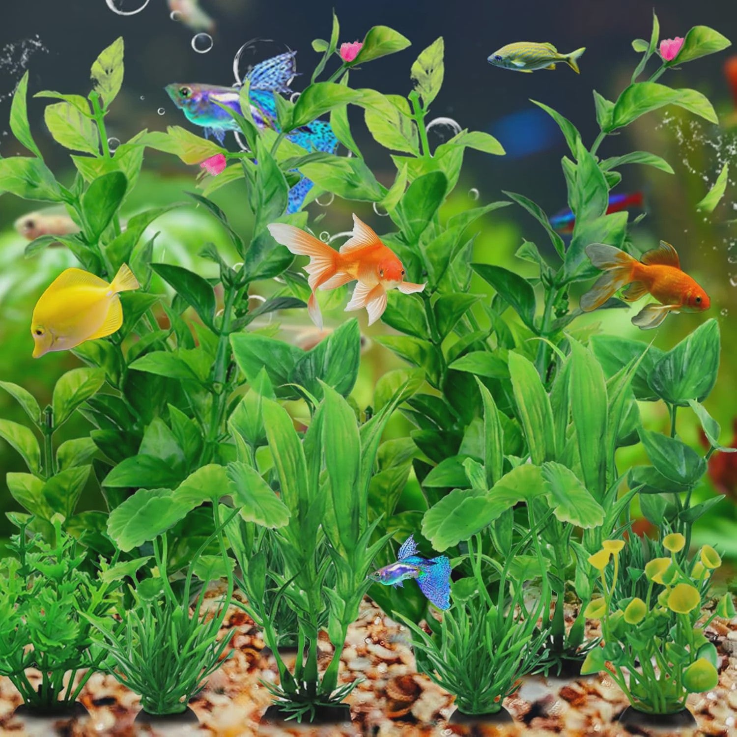 Set van 10 Kunstmatige Aquariumplanten Groen - Decoratie voor Vistank