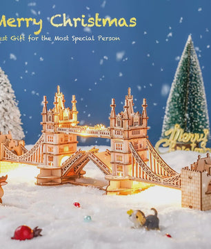Robotime Rolife 3D Houten Puzzel: Iconische Tower Bridge & Big Ben Bouwpakket