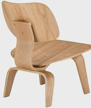 Molded Plywood Relaxfauteuil - Tijdloos Design met Houten Poten