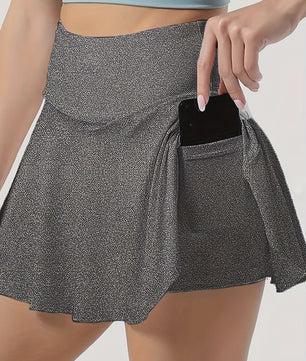 Sportieve Tennisrok met Hoge Taille, Ingebouwde Zak en Sneldrogend Materiaal - Perfect voor Fitness & Hardlopen
