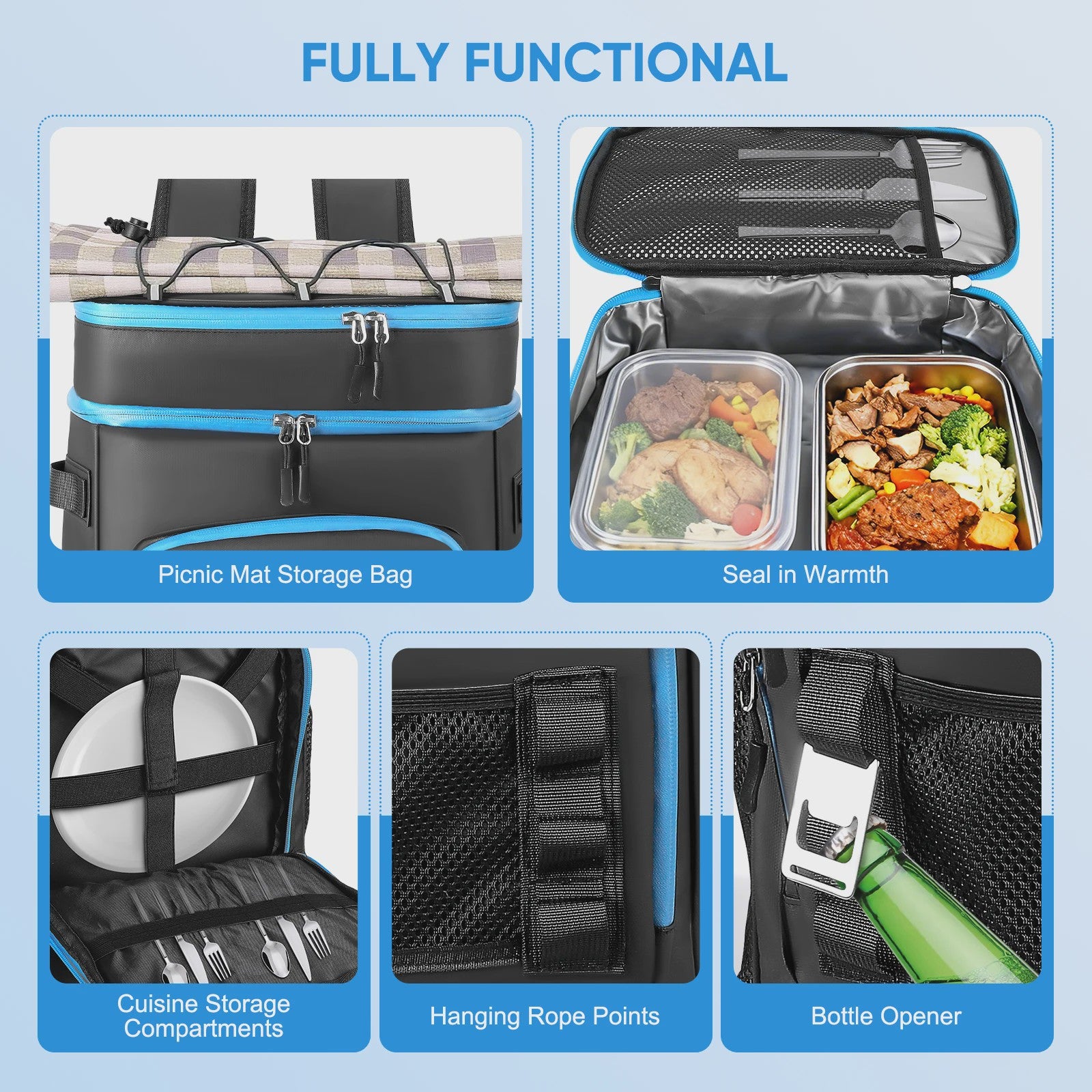 30L Waterproof Insulated Cooler Backpack for Men Women Leak Proof Cooler Rucksack for Camping Beach Fishing Picnic Travel Bag ﻿ ﻿