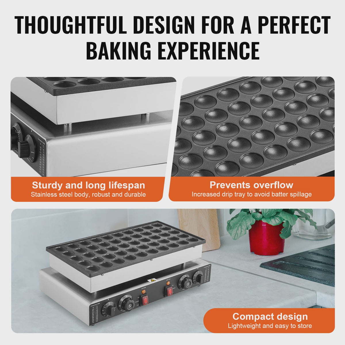 Professionele Mini Pannenkoekenmaker (Dorayaki) - 50 Stuks, Anti-aanbak, Dubbele Temperatuur & Tijdregeling