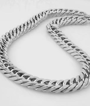Zware Gepolijste RVS Curb Cuban Ketting - 10-17mm Breed - Waterdicht Sieraden voor Mannen & Jongens