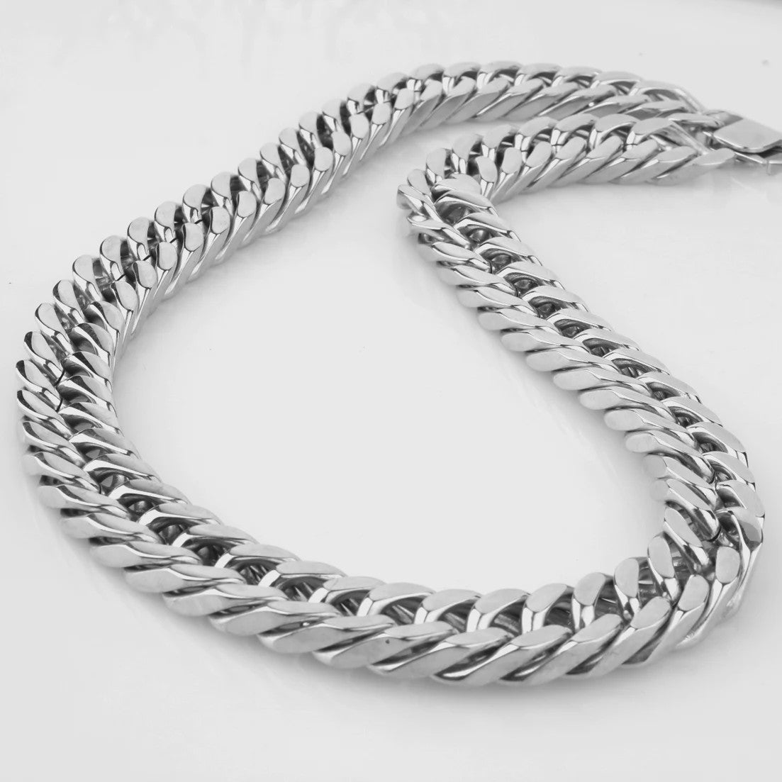 Zware Gepolijste RVS Curb Cuban Ketting - 10-17mm Breed - Waterdicht Sieraden voor Mannen & Jongens