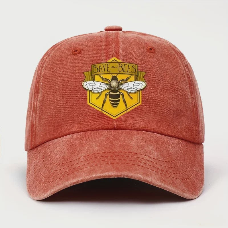 Bee Print Baseball Cap - Verstelbare Casual Pet voor Heren & Dames met Zonbescherming