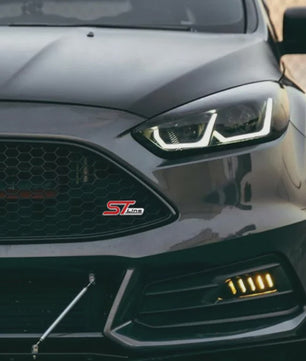 3D Metalen ST Line Grille Embleem Badge Chrome Sticker voor Ford