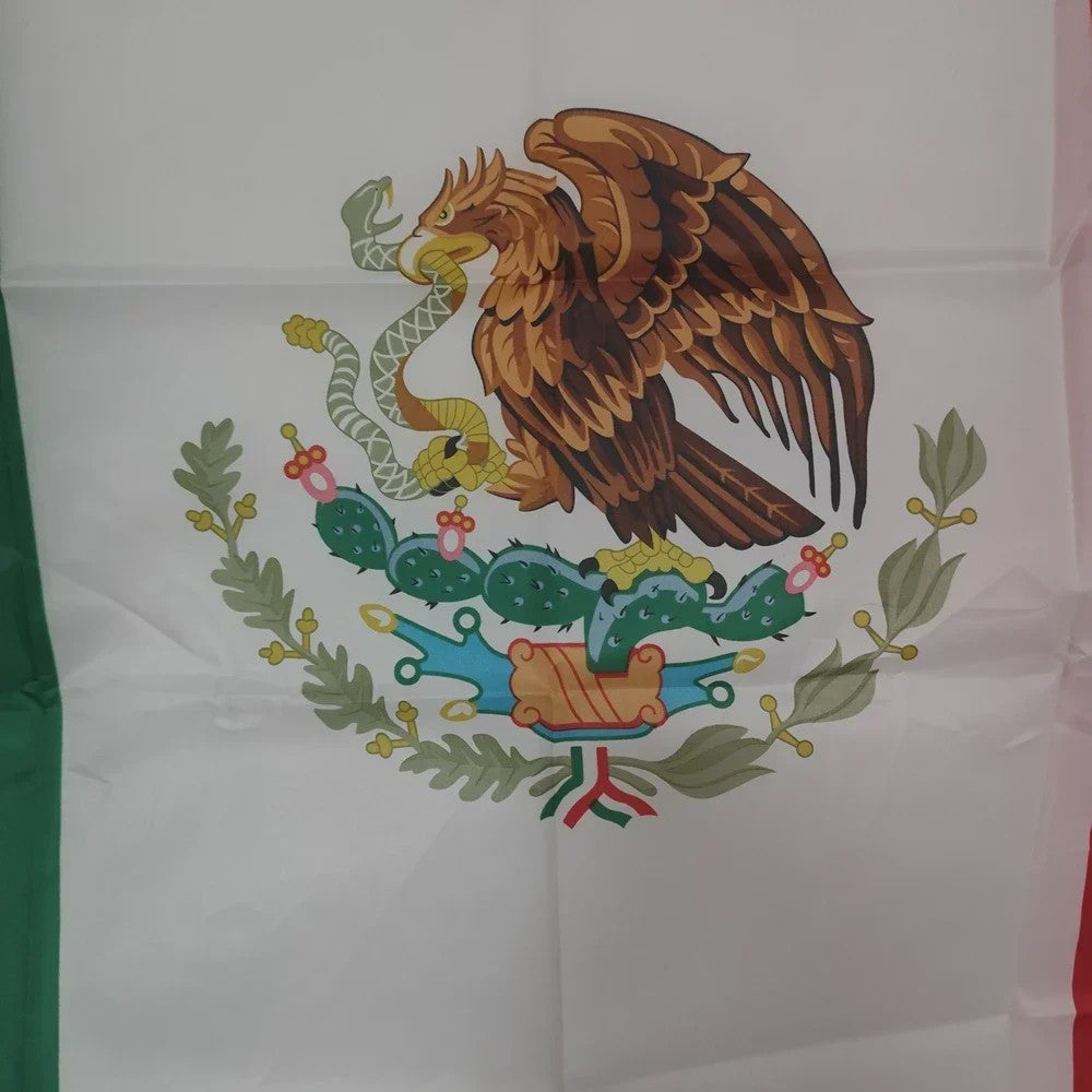 Mexico Vlag 90x150 cm - Officiële Nationale Banner voor Binnen en Buiten