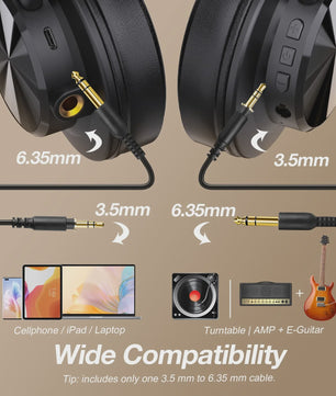 OneOdio Fusion A70 Draadloze Koptelefoon - Hi-Res Audio, 72u Batterij, Studio & DJ