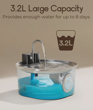 RVS Slimme Katten Drinkfontein 3.2L met Sensor & Draadloos Opladen - Automatische Waterdispenser voor Huisdieren